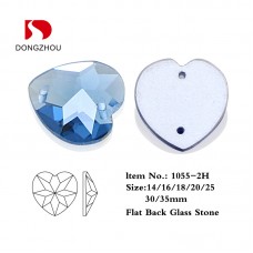 DZ 1055 heart shape with 2 hole sew on stone